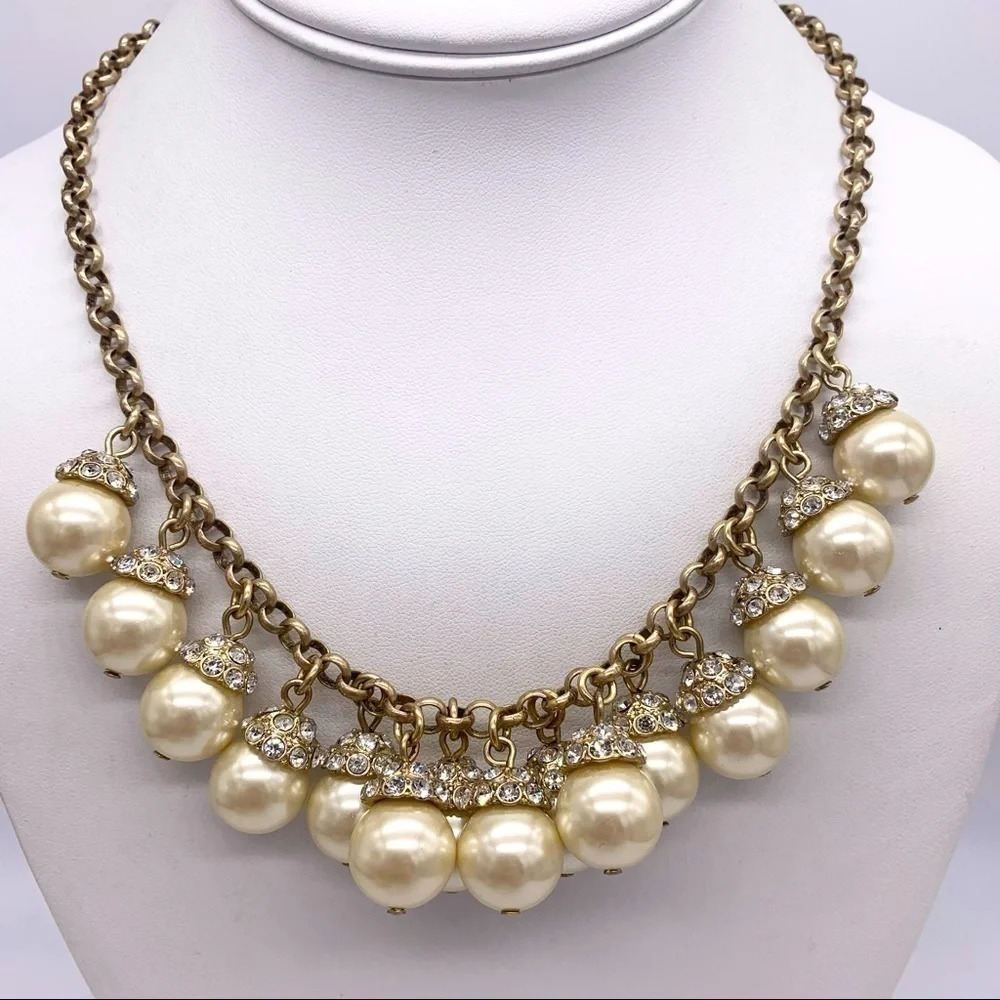 J. Crew Jeweled Pearl Necklace